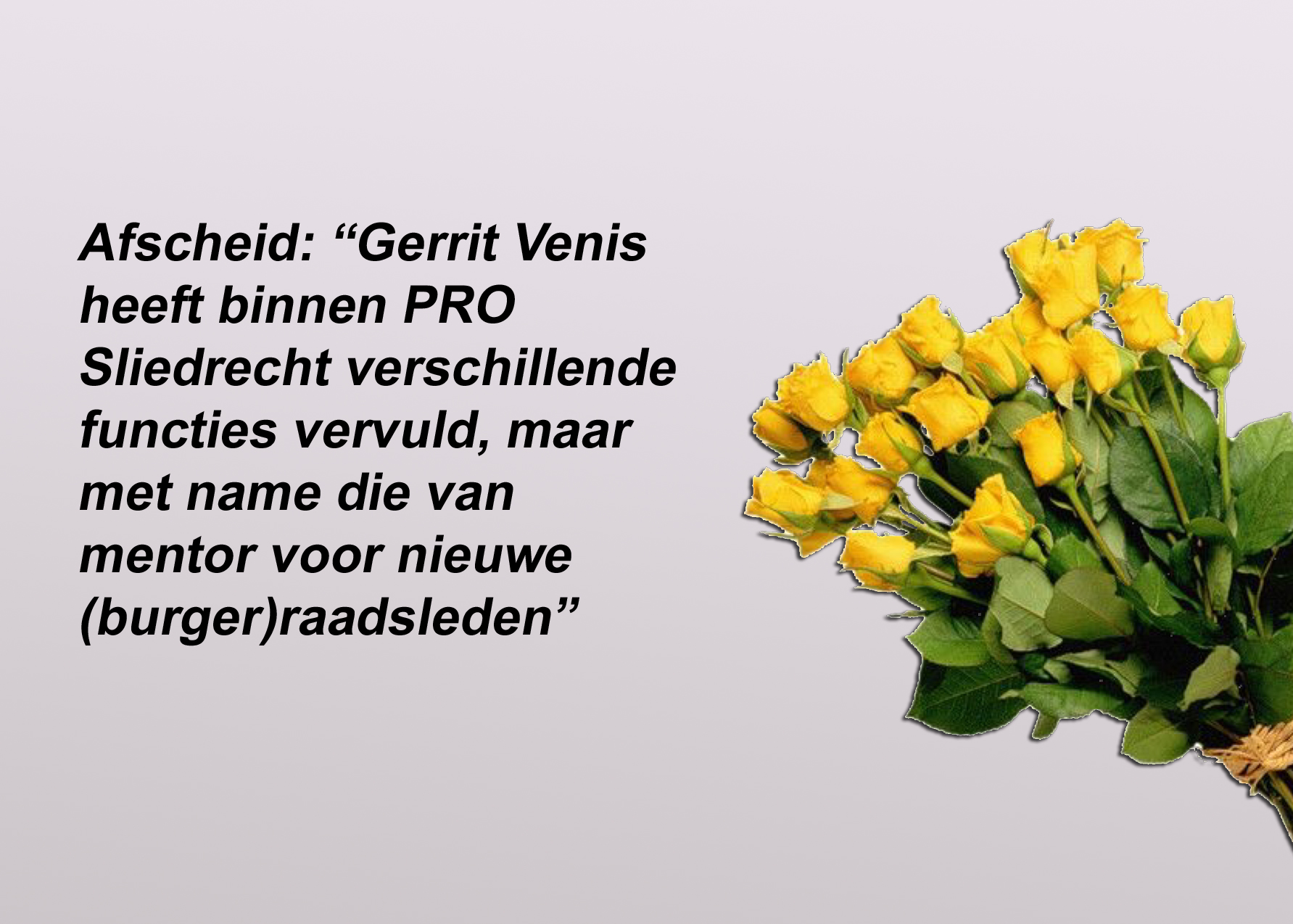 Gerrit Venis nam afscheid van de raad